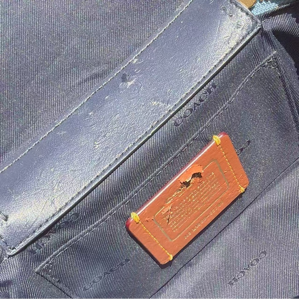 Coach Trail Bag Blue Denim with Tea Rose 53740 - Picture 11 of 12